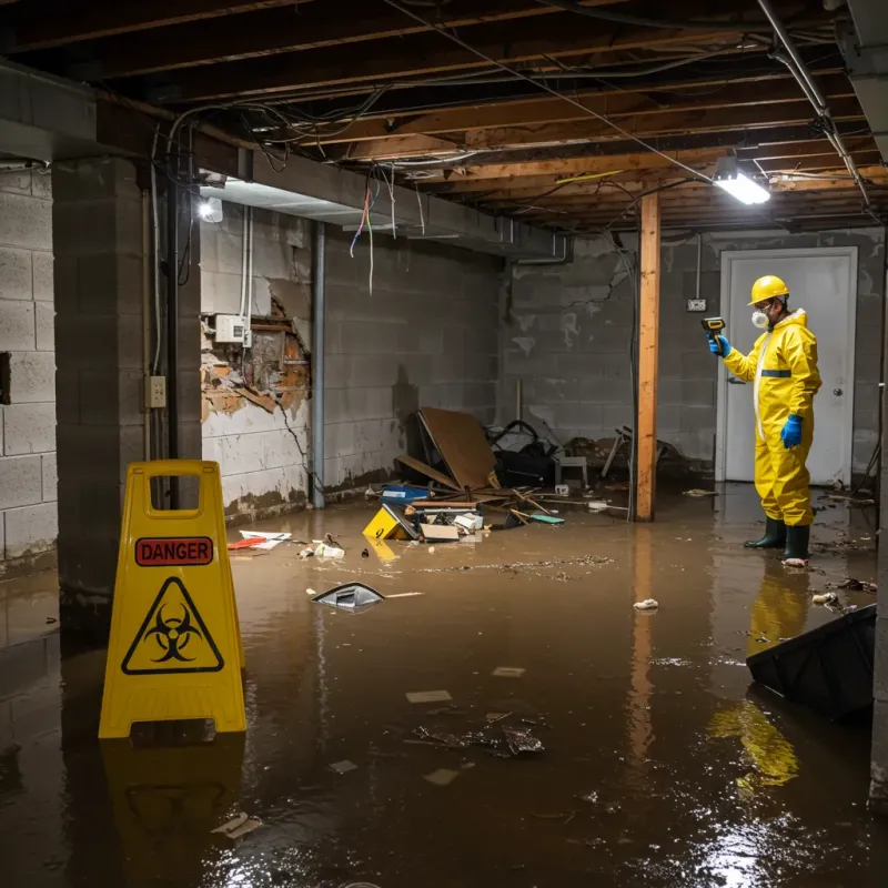 Flooded Basement Electrical Hazard in Transylvania County, NC Property