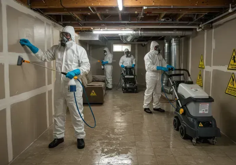 Basement Moisture Removal and Structural Drying process in Transylvania County, NC